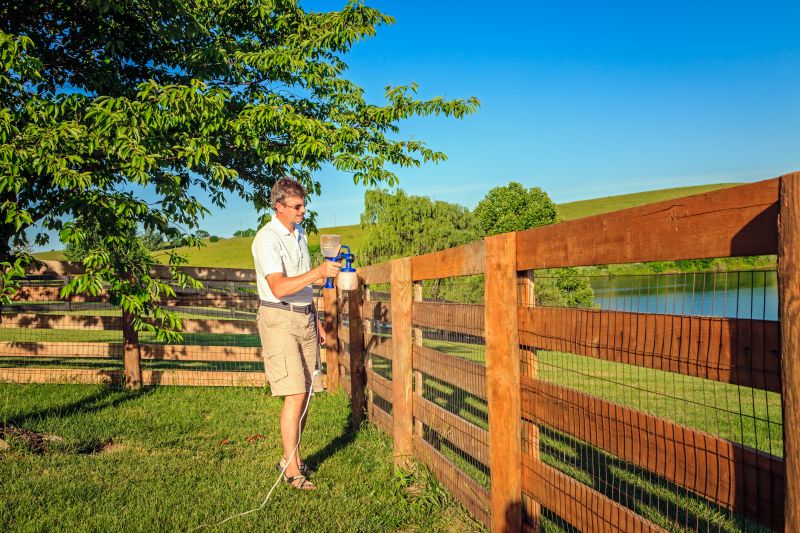 Fence Stain Application in Spring